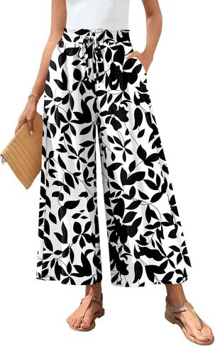 Bestbee Women's Palazzo Pants Dressy Casual Wide Leg Slacks Elastic Waist with Pockets in Saudi Arabia