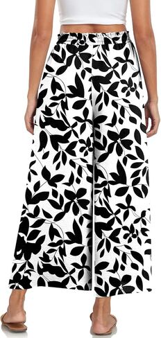 Bestbee Women's Palazzo Pants Dressy Casual Wide Leg Slacks Elastic Waist with Pockets in Saudi Arabia