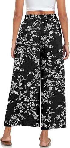 Bestbee Women's Palazzo Pants Dressy Casual Wide Leg Slacks Elastic Waist with Pockets in Saudi Arabia