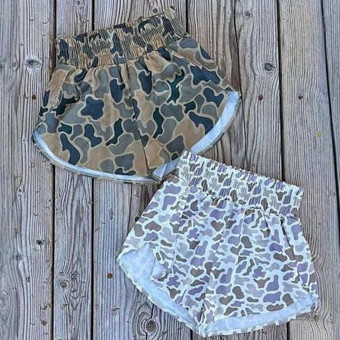 RICHTRUE Camo Boxer Shorts Women Cute Graphic Y2k Shorts Colorful Summer Bottoms 2025 Trendy in Saudi Arabia
