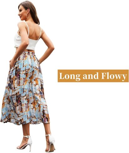 Maxi Skirts for Women with Pockets Long Midi Length Casual Skirt for Beach Party Holiday in Kuwait
