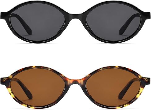 Retro Oval Polarized Sunglasses for Women Small Trendy Sun Glasses Sunnies UV400 Protection in Saudi Arabia
