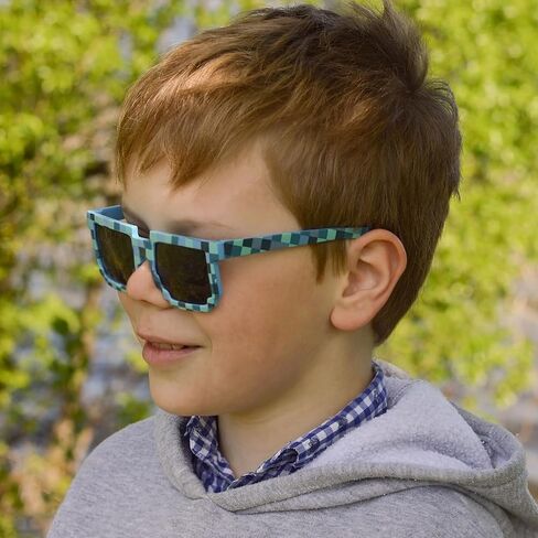 24/48 Pack Pixel Sunglasses Bulk, Gamer Robot Pixelated Mosaic Sunglasses Pixel Glasses Birthday Party Favors Supplies in Saudi Arabia