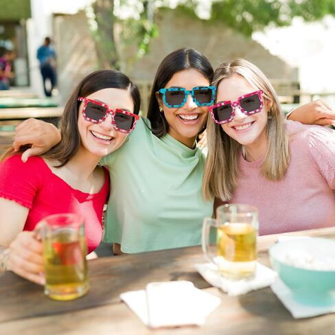 24/48 Pack Pixel Sunglasses Bulk, Gamer Robot Pixelated Mosaic Sunglasses Pixel Glasses Birthday Party Favors Supplies in Saudi Arabia