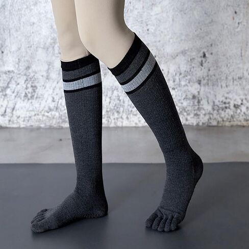 Pursuestar Cotton Long Five Finger Toe Socks Knee High Elastic Thick Seperated Socks Leg Warmers for Women Girls in Saudi Arabia