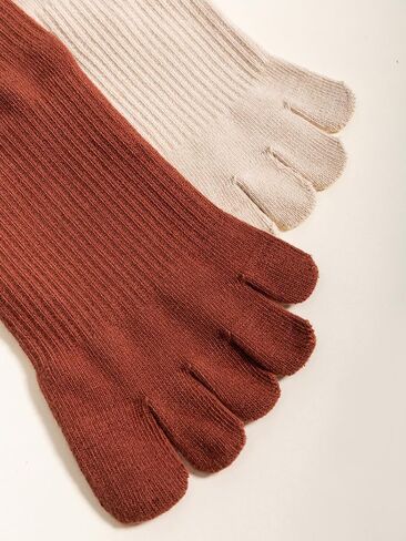Pursuestar Cotton Long Five Finger Toe Socks Knee High Elastic Thick Seperated Socks Leg Warmers for Women Girls in Saudi Arabia