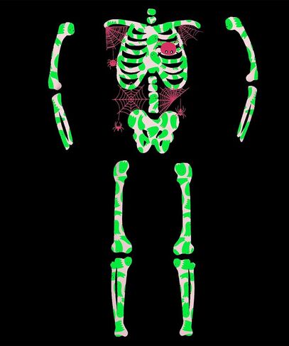 Akyzic Kids Halloween Pajamas Sets Glow in the Dark Skeleton Outfit Toddler Girl Long Sleeve Cotton Halloween Jammies in Saudi Arabia