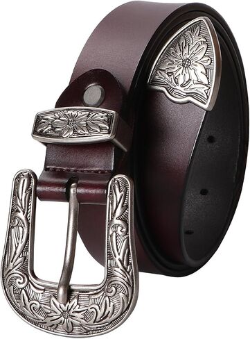 XZQTIVE Women Western Belt For Cowgirl Cowboy Pants Jeans With West Carved Floral Design in Saudi Arabia