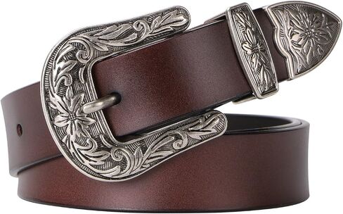 XZQTIVE Women Western Belt For Cowgirl Cowboy Pants Jeans With West Carved Floral Design in Saudi Arabia