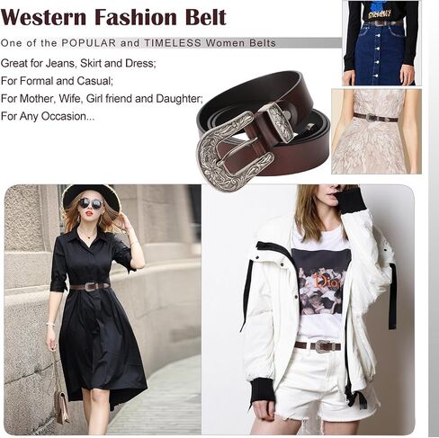 XZQTIVE Women Western Belt For Cowgirl Cowboy Pants Jeans With West Carved Floral Design in Saudi Arabia