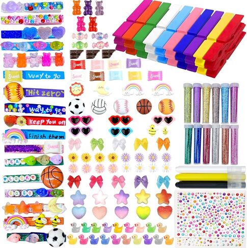 50 PC Heaf Pins Clips Clips Heaf Heaf Dins for Backpacks ، Homes Cheerleader ، تشمل 100pcs للفتيات الفتيات الفصول الدراسية على الظهر هدية الأغنية (Mini Resin Ducks Mini Bows وما إلى ذلك) (A-50pc) in Saudi Arabia