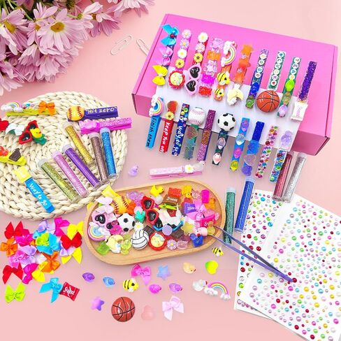 50 PC Heaf Pins Clips Clips Heaf Heaf Dins for Backpacks ، Homes Cheerleader ، تشمل 100pcs للفتيات الفتيات الفصول الدراسية على الظهر هدية الأغنية (Mini Resin Ducks Mini Bows وما إلى ذلك) (A-50pc) in Saudi Arabia