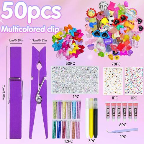 50 PC Heaf Pins Clips Clips Heaf Heaf Dins for Backpacks ، Homes Cheerleader ، تشمل 100pcs للفتيات الفتيات الفصول الدراسية على الظهر هدية الأغنية (Mini Resin Ducks Mini Bows وما إلى ذلك) (A-50pc) in Saudi Arabia
