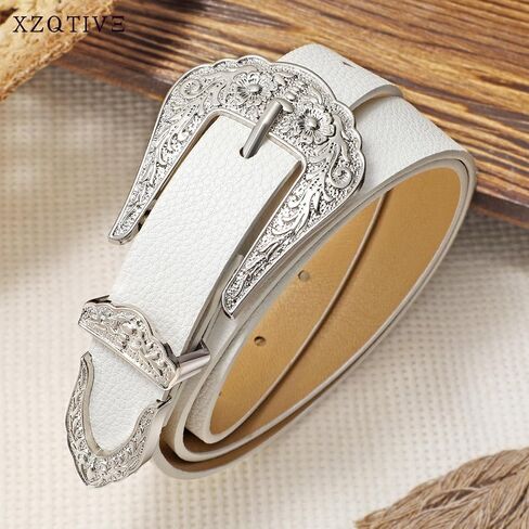 XZQTIVE Women Western Belt For Cowgirl Cowboy Pants Jeans With West Carved Floral Design in Saudi Arabia