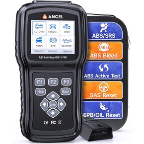 ANCEL AD610 PRO ABS SRS OBD2 الماسح الضوئي، ABS الماسح الضوئي للنزيف، أدوات تشخيص ثنائية الاتجاه لقارئ رمز السيارة مع SAS، وسادة هوائية، ABS، ضوء الزيت، إعادة ضبط EPB