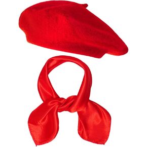 choyaxo 2pcs French Beret Hat Scarf for Women French Themed Party