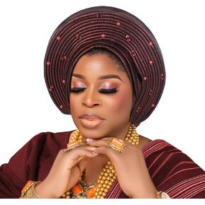 Beaded African Turban Caps: Classic Gele Headties for Weddings and Special Occasions