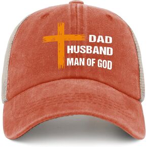 Dad Husband Man God Hat for Women Humor Christian Cross Caps Men Trucker Hat Cycling Cap with Design Unique Gifts