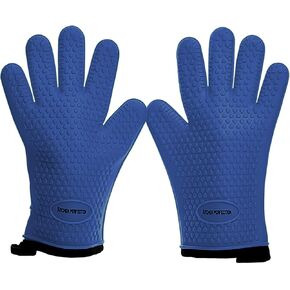 KITCHEN PERFECTION Silicone Smoker Oven Gloves -Extreme Heat Resistant BBQ Gloves -Handle Hot Food Right on Your Smoker Grill Fryer Pit|Waterproof Oven Mitts Grill Gloves |Superior Value Set+3 Bonuses