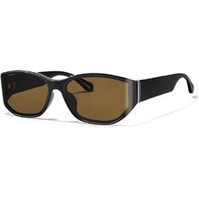 Wrap Around Sunglasses for Women Men Curved Rectangle Sun Glasses Fashion Trendy Fashion Shades