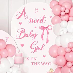 Custom Name 1st Birthday Signs for Backdrop Baby Girl First Birthday Viny Decals for Pink Bow Balloon Arch Supplies Number 1 Sweet Baby Girls Birthday Party Decoration Sweet One Party Banner Decals