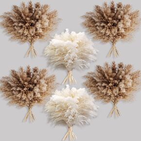 30 PCS Decor Boho ، عشب Pompas الرقيق ، العشب الطبيعية الجافة العشب الصغيرة ، الجزء الأكبر من بامباس للديكور غرفة بوهو ، ديكور طاولة القهوة (17 بوصة)