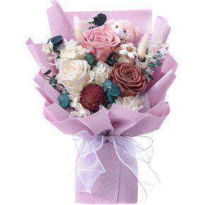 Forever Flower Bouquet Flowers for Delivery Prime Preserved Roses with Bear Gift Box for Wife Women Mother Day Anniversary Birthday