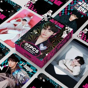 KPOP Star Merch 92 PCS JHOPE Personal Album Peripheral Small Card بطاقات LOMO على الوجهين ، و 60 جهازًا ضوئيًا و 32 PCS ملصقات موسيقى