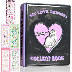 Photoocard Binder Kpop Photoocard Holder Book 20 Pocket 3 inch Mini photo Album,Perfect for any kpop lovers,organize instax polaroid films,Random gift of cute stickers (leopard print)