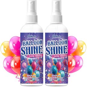 Instant Balloon Shine Spray, 2 Pack Sparkle Balloon Spray Shine, Long Lasting High Shine Balloon Spray, Scent-free & No-Wipe Balloon Shine Spray Latex Balloons, Perfect for Balloon Décor, Party, Event