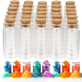 30 PCS زجاجات زجاجية صغيرة ، زجاجات زجاجية صغيرة 10 مل ، قوارير سدادات الفلين ، تعويذة الجرار ديي ديكورز قوارير مصغرة للحفلات ، الحرف الفنية ، مشاريع DIY ، تفضل الزفاف