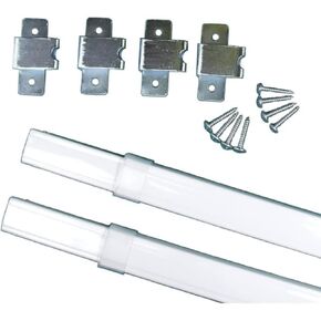 TWO Castellanos FLAT SASH RODS for Top & Bottom Doors & Sidelights, White (18" to 28")