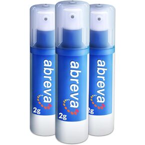 Abreva Docosanol 10% Cream Cold Sore Treatment, Fever Blister and Cold Sore Cream - 0.07 Oz Pump Bottle x 3