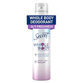 Secret Whole Body Deodorant Spray for Women, Peach & Vanilla Scent, Aluminum Free Deodorant Spray, 72 HR Odor Protection, 3.5 oz
