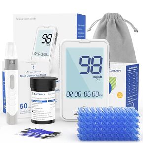 مجموعة مراقبة الجلوكوز G-425-2 ، 50 شريط اختبار و 50 لانسيت ، مجموعة اختبار السكر في الدم مع جهاز lancing ، مجموعة اختبار السكري بدون ترميز ، متر الجلوكوز للاستخدام المنزلي
