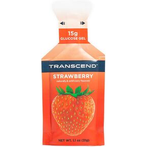 Transcend Foods Strawberry Gel (1.1 oz, Pack of 24) Energy Gel Strawberry Flavor, Fast-Acting Carb Gel – Caffeine Free, Gluten Free