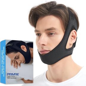 حزام الذقن المضاد للذقن قابل للتعديل لمستخدمي CPAP - حل التنفس والشخير توقف عن شخير حزام الذقن - حزام الذقن للنوم للرجال والنساء (أسود)