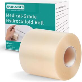 Upadated Hydrocolloid Bandages,2in*12ft Hydrocolloid Roll,Medical-Grade Hydrocolloid Patch Bandages with Self-Adhesive, Ultra Absorbent,Flexible & Waterproof DIY Size & Shape First Aid Kit Essential