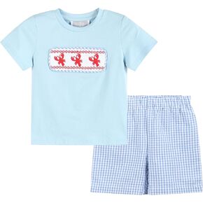 Lil cactus Boys Smocked or Applique Shirt and Shorts 2pc. Set