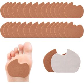 28 Pack Felt Foot Pads for Dancer Callus Sesamoiditis Pads for Ball of Feet Pain Relief Forefoot Cushion Self Adhesive Foot Cushion for Women Men (Beige)