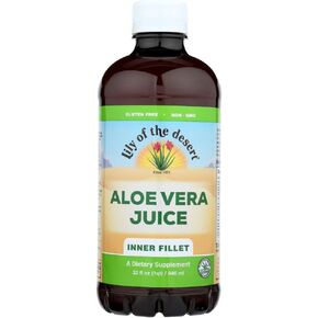 Lily Of The Desert Organic Aloe Vera Juice 2-Pack – Inner Fillet, Natural Gut & Digestive Support, Stomach Relief, 32 Fl Oz Ea