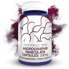 Andrographis paniculata كبسولات | 200mg | 60 العد | 50 ٪ Andrographolides | يدعم وظيفة المناعة | يدعم الوظيفة الخلوية