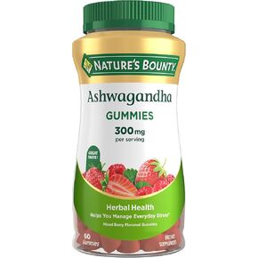Nature's Bounty Ashwagandha Gummies, 300mg KSM-66 Ashwagandha Extract, Mixed Berry, 60 Gummies