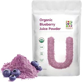UNLEASH'D ORGANIC Organic Blueberry Juice Powder 16 oz 100% Pure Natural Green Food, Rich in Antioxidants and Vitamins, Aids Digestion and Boosts Immune Function