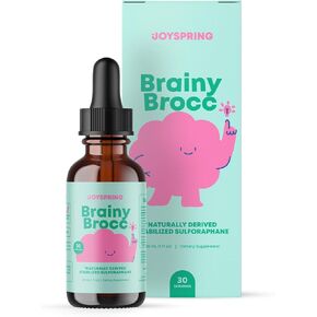 ملحق Broccoli Joyspring للأطفال | Sulforaphane & Bacopa Monnieri Drops | يدعم الوظيفة المعرفية | نباتي وصديق للأطفال