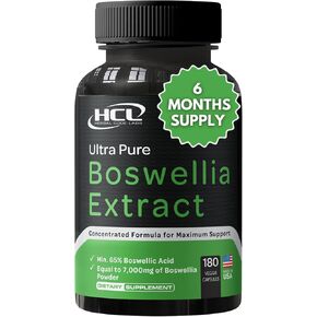 Boswellia serrata استخراج كبسولات 65 ٪ حمض البوسويليك 700mg يساوي مسحوق الراتنج 7000 ملغ ، قوة إضافية والامتصاص المتفوق ، 6 أشهر إمداد 180 كبسولات نباتية