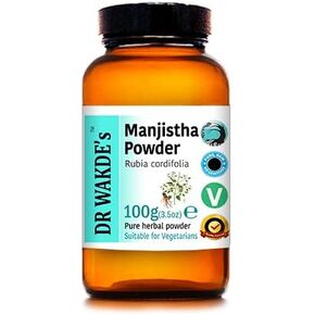 DR WAKDE'S Manjistha Powder (Rubia cordifolia/Manjith) - 100g (3.5oz) | Pure, Raw & Dried Powder | Natural Aroma and Freshness | Fine Powder | Vegan | Premium Grade | Nothing Added, Nothing Removed
