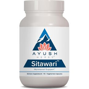 Ayush Herbs Sitawari - Shatavari Capsules for Women, Shatavari Root Supplement, Hormone Balance for Women, Natural Female Reproductive Support - 90 Vegetarian Capsules (1 Count)
