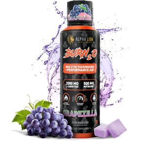 ALPHA LION Burn 20 L-Carnitine Liquid 2000mg, Premium Liquid Fat Burner & Pre-Workout Supplement for Men & Women - Natural Energy & Metabolism Booster for Weight Loss - ShredBerry