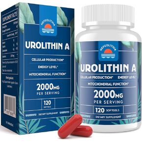 Urolithin A 2000mg, Gluten Free, 120 Softgels